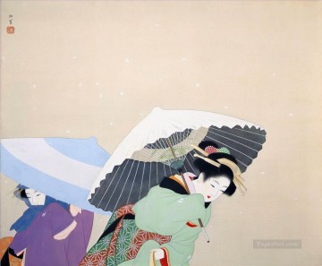 上村松園 Painting - 大雪の結晶 上村松園 上村松園 美人が美しい女性たち